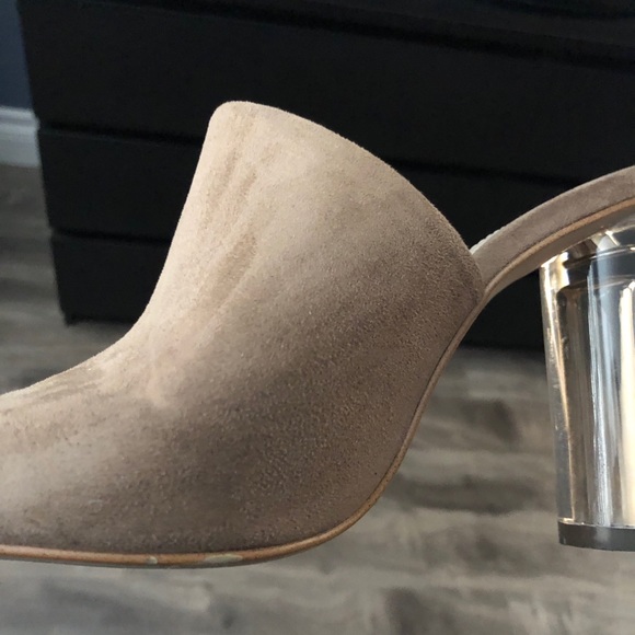 ZARA Suede slip on sandals with methacrylate heels - Picture 7 of 7